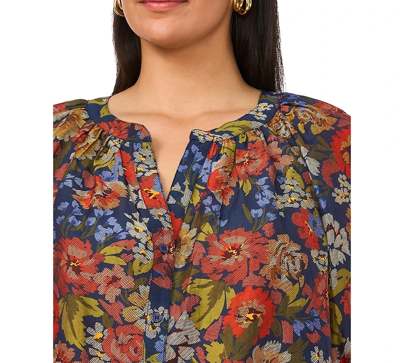 Vince Camuto Plus Raglan-Sleeve Button-Down Blouse
