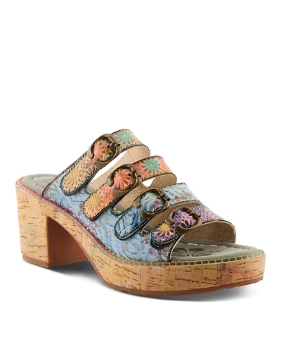 L'Artiste Women's Teetimer Platform Sandal with Molded Footbed