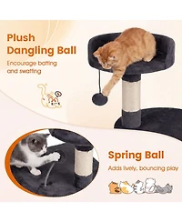 Hongge 36 Inch Kitten Tower with Condo Plush Perch and 3 Sisal Scratching Posts