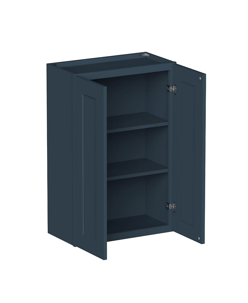 Boyel Living Standard Wall Cabinet 2 Door Shelves, Ready to Assemble Kitchen with Solid Wood Frame