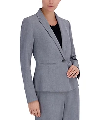 Kasper Women's Stretch Crepe One Button Blazer, Regular & Petite