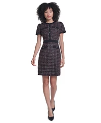 Karl Lagerfeld Paris Women's Tweed Sheath With Contrast Trim Dress