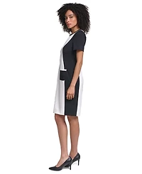 Karl Lagerfeld Paris Women's Colorblock Short-Sleeve Sheath Dress