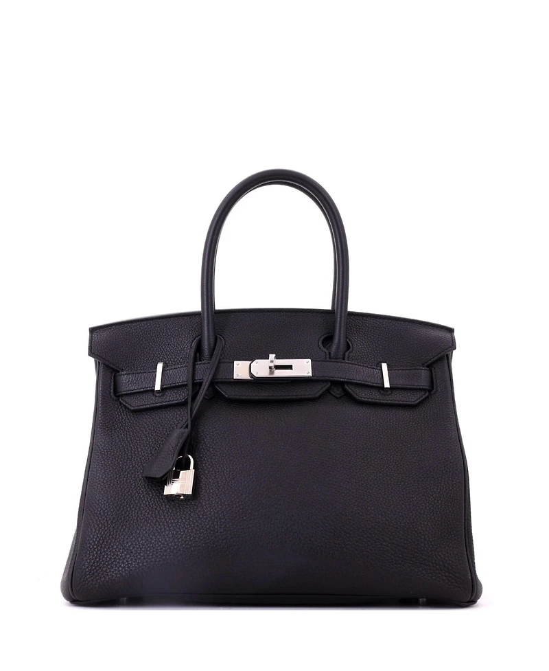 Pre-Owned HERMES Birkin 30 Handbag Black Togo with Palladium Hardware