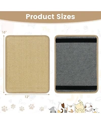 Hongge 12-Piece Cat Scratcher Mat Set 16 x 12 Inch Sisal Scratching Pads with Anti-Slip Backing