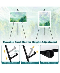 Hongge Set of 6 Metal Tripod Display Easel Stands with Adjustable Card Slots and Carry Bags