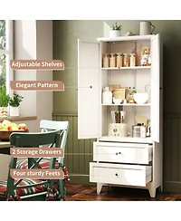 Boyel Living Pantry Storage Cabinet Steel Adjustable Shelves Drawers Rust Resistant