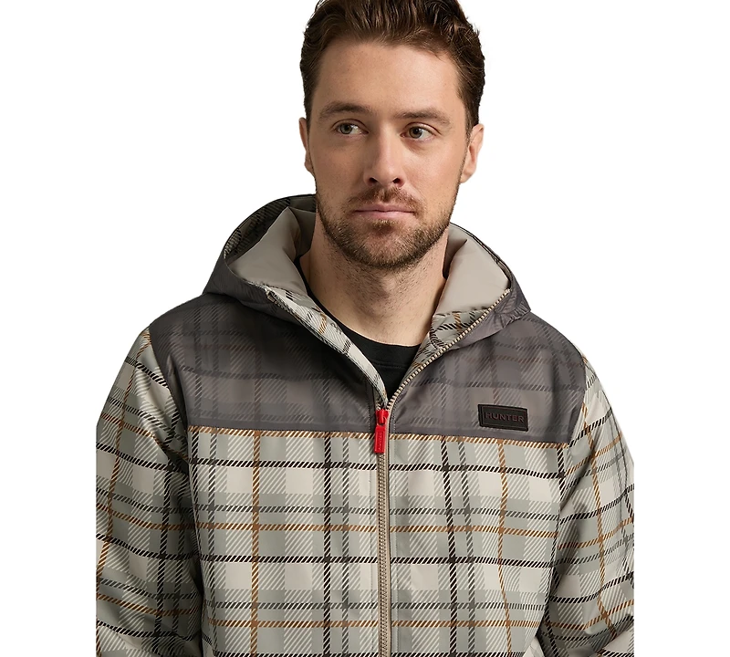 Hunter Men's Zipper-Front Plaid Print Jacket
