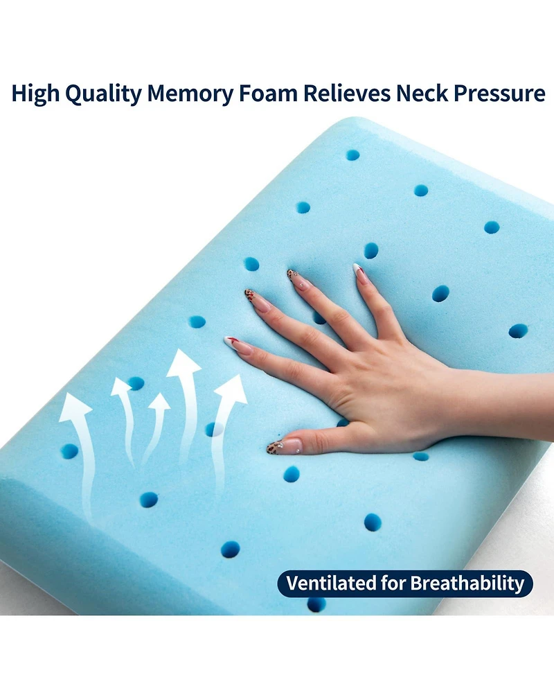 Piscifun Memory Foam Camping Travel Nap Pillow Washable Breathable Cover Support Neck Shoulder Back