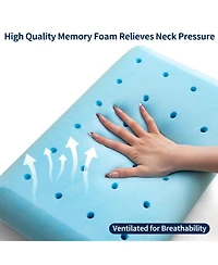 Piscifun Memory Foam Camping Travel Nap Pillow Washable Breathable Cover Support Neck Shoulder Back