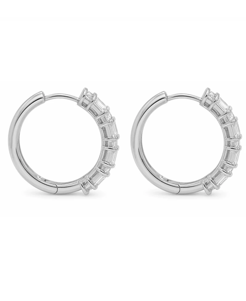And Now This Cubic Zirconia Hinge Hoop Earrings