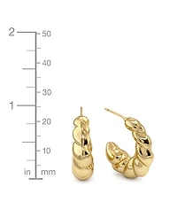 And Now This 18K Gold Plated Twisted Puff C-Hoop Earrings