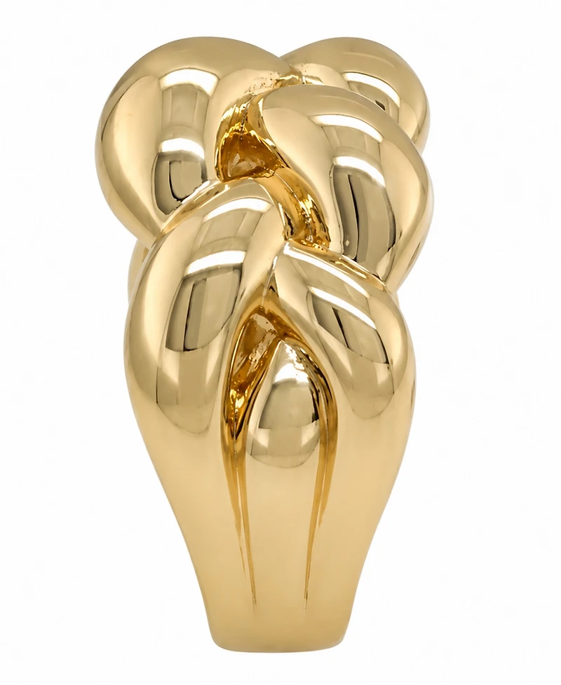 And Now This Silver Plated or 18k Gold Brass Puff Braided Ring