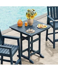 homfan Square Hdpe Outdoor Dining Table – 39.6" Tall Weatherproof Pub Table with 300 lb Capacity and Umbrella Hole