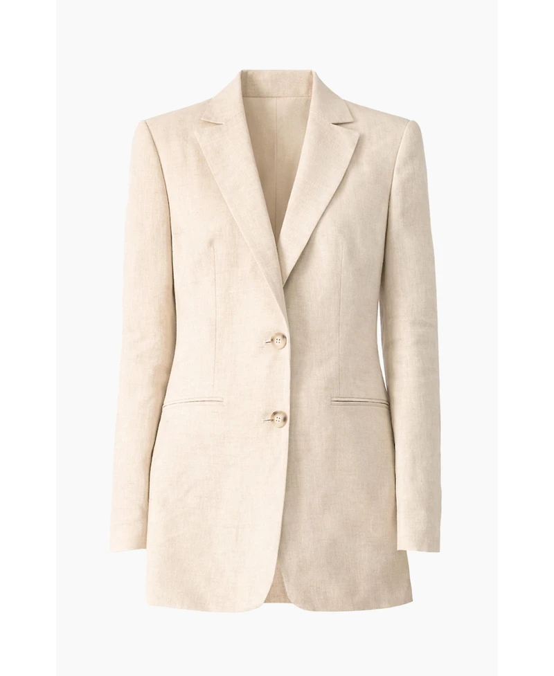 Ivonne Women's Tailored Linen Two-Button Blazer