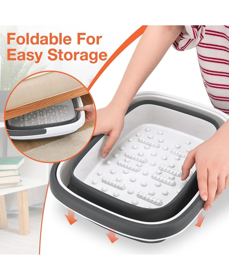 Piscifun Foldable Portable Foot Bath Tub with Massage Points Large Capacity Spa Soaking Bucket