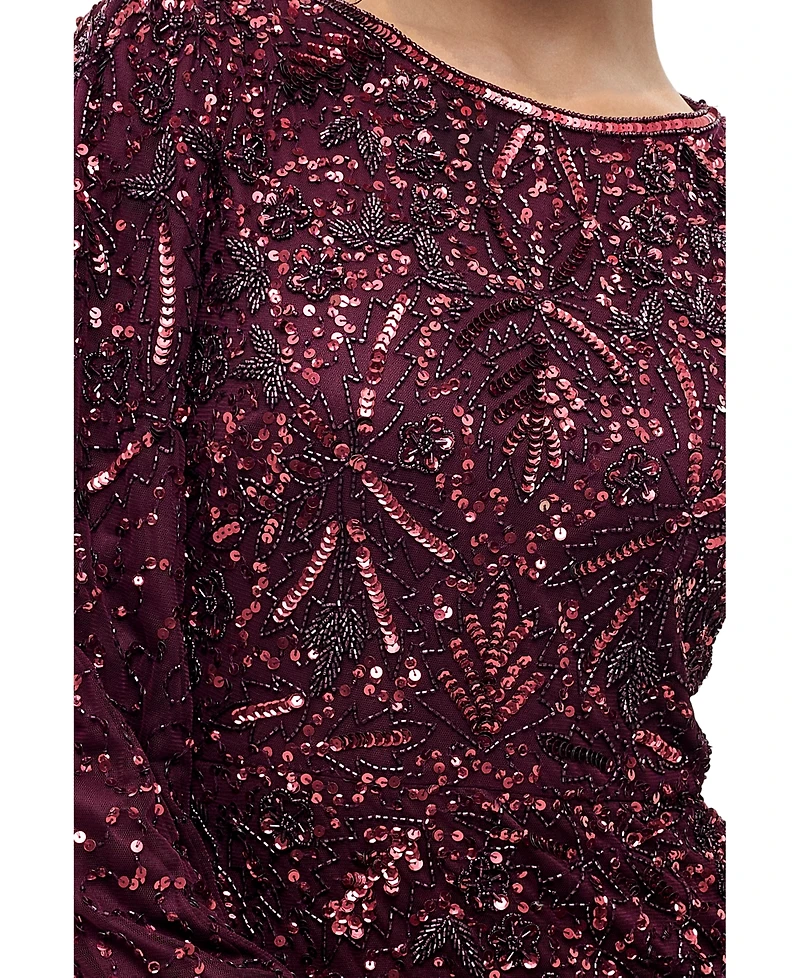 Maryisa Women's Modest Embellished Sequins Gown
