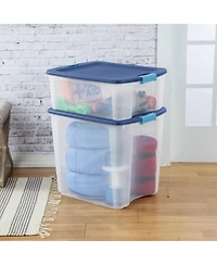 Sterilite 12 Gal Latch and Carry Stackable Storage Bin with Latching Lid, 6 Pack