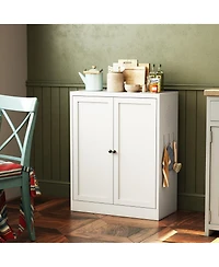 Boyel Living Storage Cabinet Steel Adjustable Shelves Anti Tip Ventilated Hooks