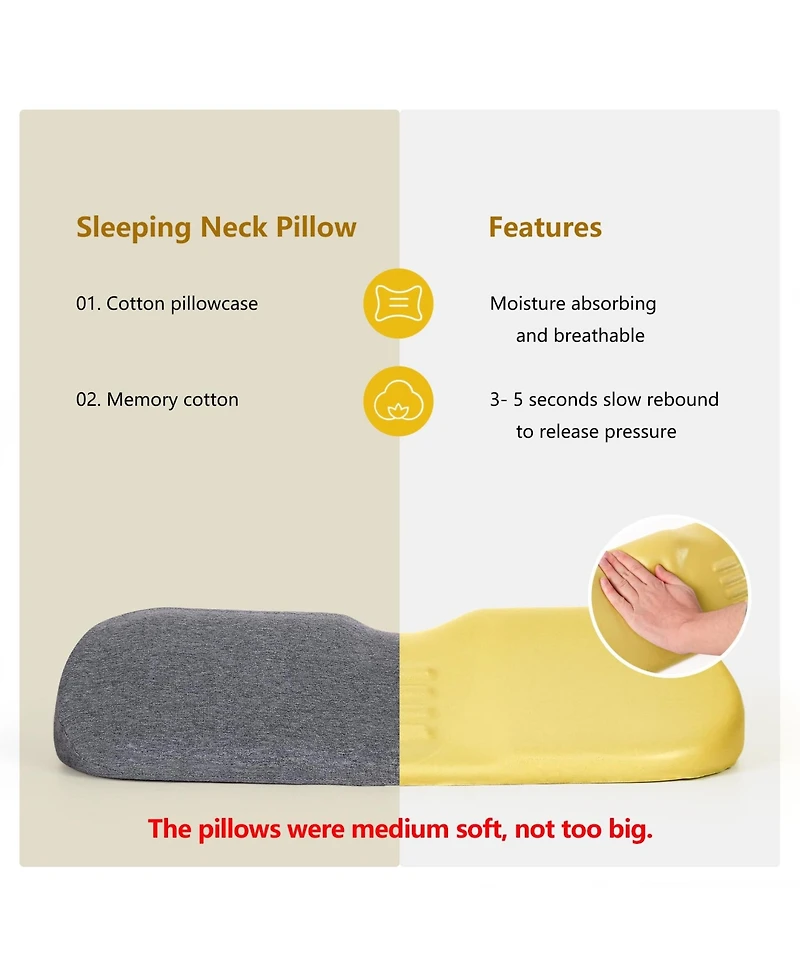 Piscifun 2 1 Memory Foam Neck Pillow Support Shoulder Relaxer Cervical Spine Alignment