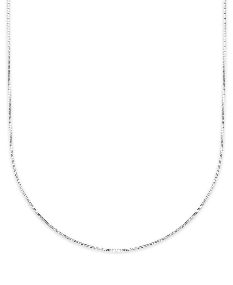 Macy's Diamond-Cut Box Chain Necklace in 10k White Gold