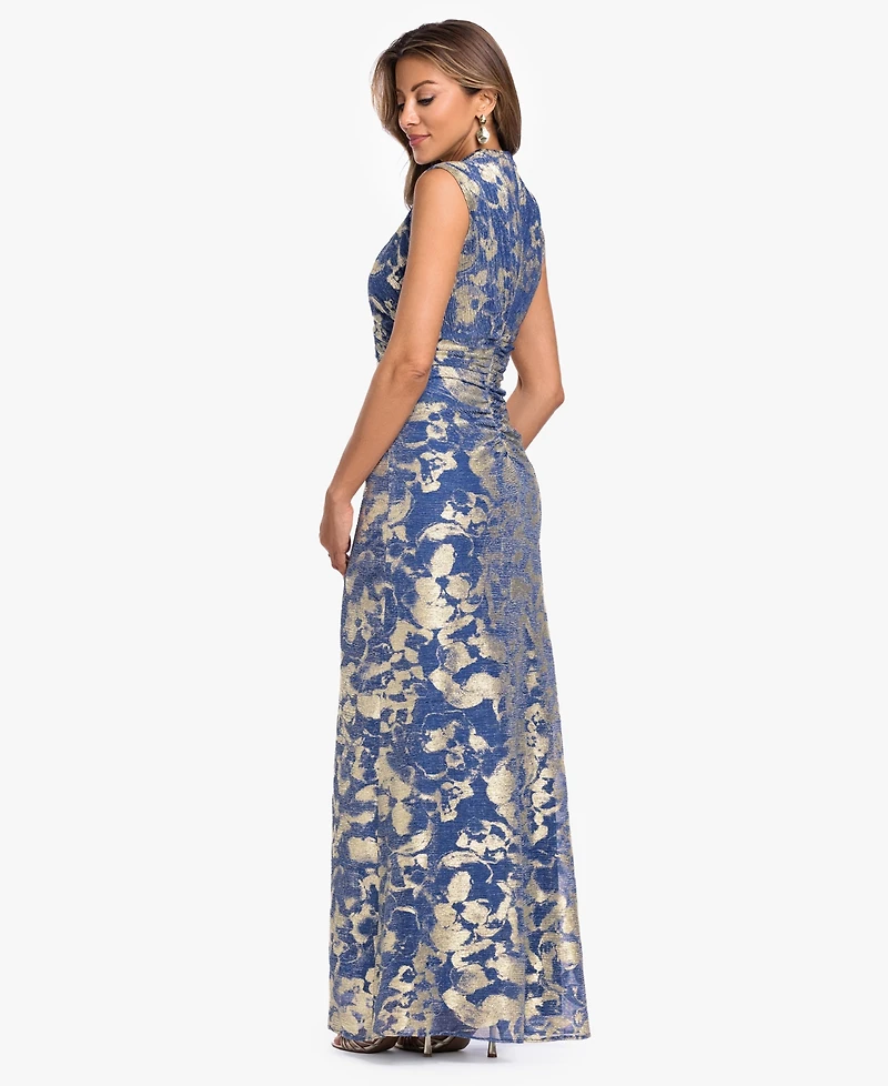 Betsy & Adam Women's Mock Neck Gown Dress