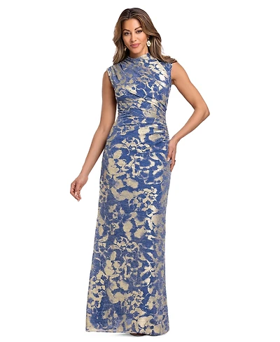 Betsy & Adam Women's Mock Neck Gown Dress