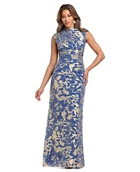 Betsy & Adam Women's Mock Neck Gown Dress