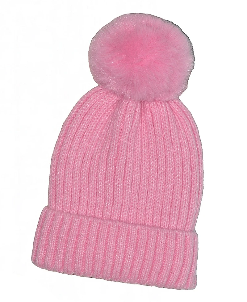 Kensie Girl Girls' 5-16 Iridescent Puffer Jacket with Knit Hat, 2-Piece Set