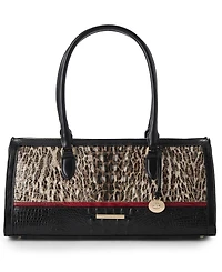 Brahmin Sophia Ocelot Calgary Large Leather Satchel Handbag