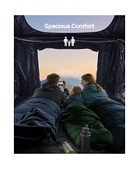 Sevorley Foldable Aluminum Rooftop Tent for 2-3 Person with Led Light, 10 Windows and Mattress