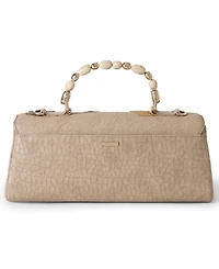 Brahmin Dayan Woodland Leather Medium Fossilized Satchel Handbag