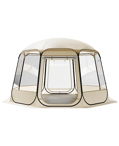 Sevorley Pop Up Bubble Tent, 12 x 11 ft Clear Dome Shelter for 10-12 People