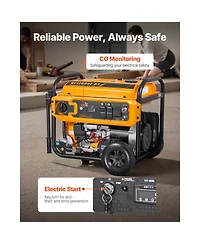 Sevorley 13500W Peak Dual Fuel Portable Generator with Electric Start and Co Sensor
