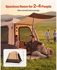 Sevorley 4-Person Inflatable Cabin Camping Tent with Rechargeable Pump