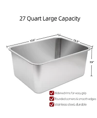 Piscifun 27 Quart Stainless Steel Ice Bucket Large Beverage Tub Drink Cooler For Parties