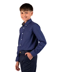 TailorByrd Big Boys Women's Tonal Gingham Long Sleeve Shirt