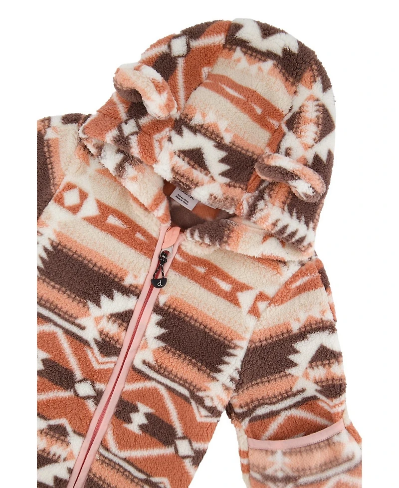 Deux par Deux Baby Girl (3M- 24M) Mid-Season Plush One-Piece Outerwear Aztec