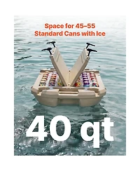Sevorley 40 Quart Floating Cooler, Amphibious Ice Chest with Wheels, Tow Rope and Dry Storage
