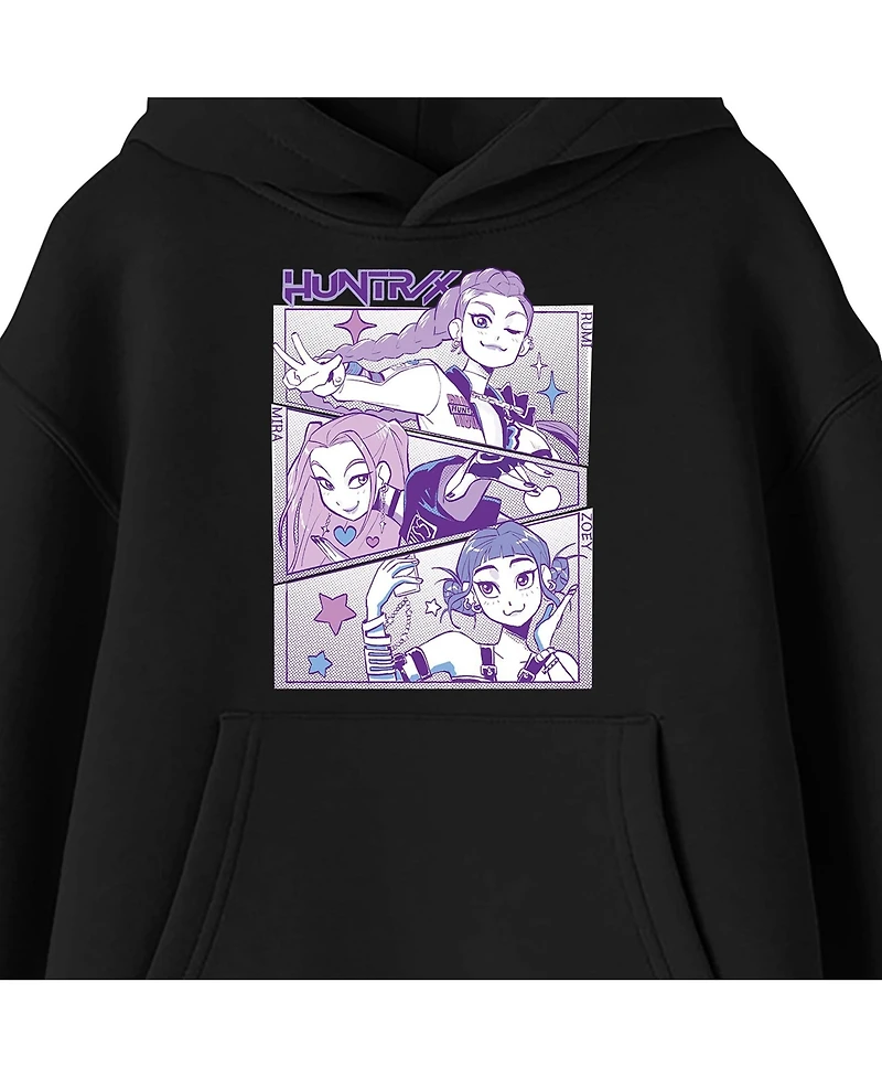 KPop Demon Hunters Panel Art Huntrx Youth Xs -Xxl Long Sleeve Hoodie