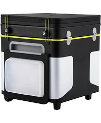 Sevorley All-in-One Mobile Outdoor Kitchen with Wheels, Windproof Stove and Folding Tables