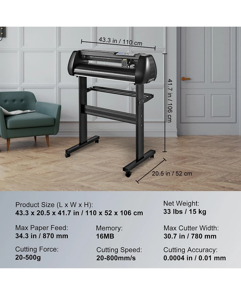 Sevorley 34 inch Bluetooth Vinyl Cutter Plotter with Stand and Craft Kit
