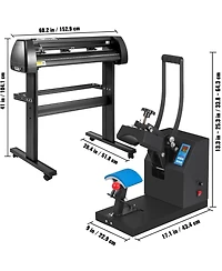 Sevorley Vinyl Cutter Plotter and Cap Heat Press Combo with Stand