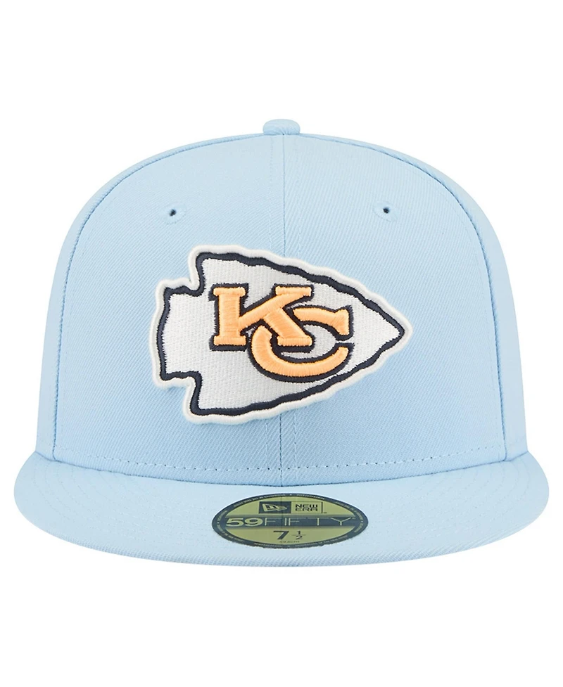 New Era Men's Coastal Blue Kansas City Chiefs 59FIFTY Fitted Hat