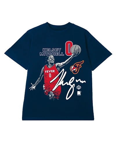 Round21 Men's and Women's Kelsey Mitchell Navy Indiana Fever Player Graphic T-Shirt