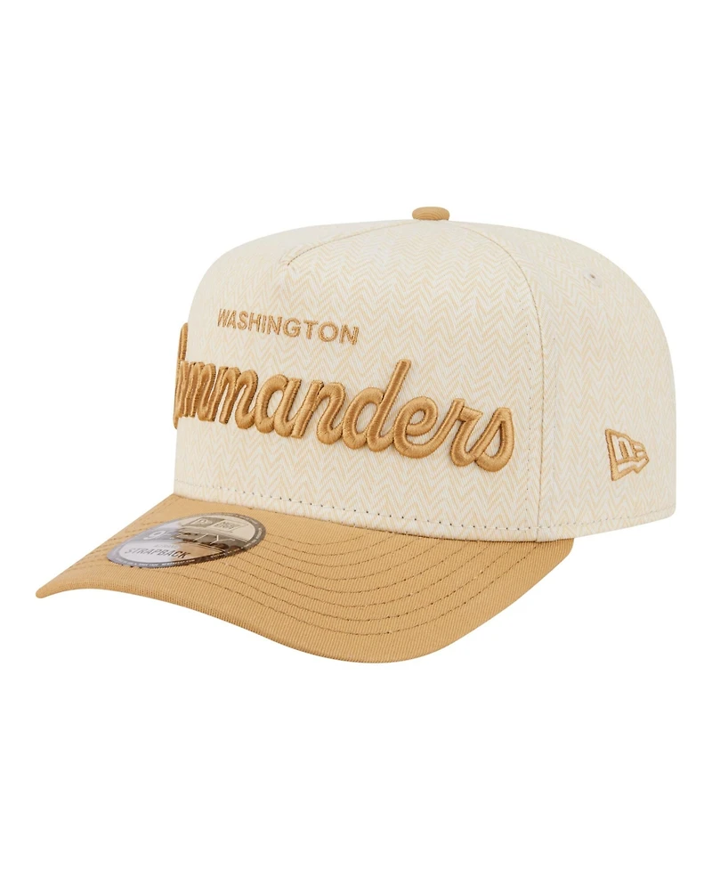 New Era Men's Cream Washington Commanders Herringbone 9FIFTY A-Frame Snapback Hat