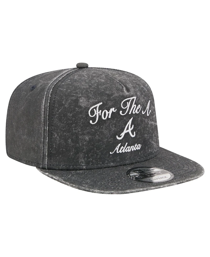 New Era Men's Black Atlanta Braves City Slogan A-Frame 9FIFTY Snapback Hat