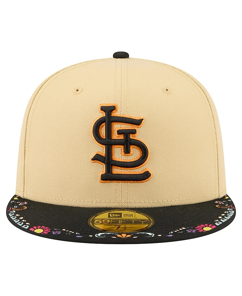 New Era Men's Light Beige St. Louis Cardinals Two-Tone Embroidered Visor 59FIFTY Fitted Hat
