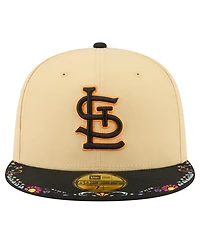 New Era Men's Light Beige St. Louis Cardinals Two-Tone Embroidered Visor 59FIFTY Fitted Hat