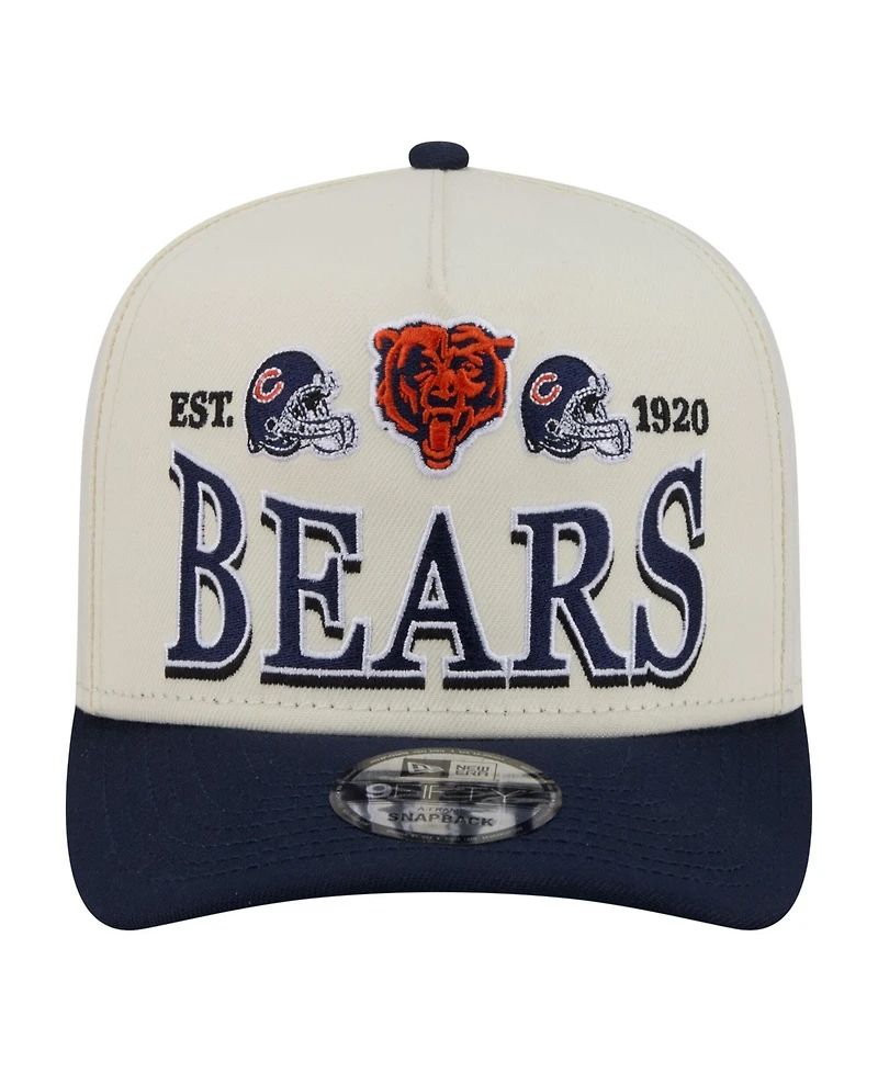 New Era Men's Cream/Navy Chicago Bears A-Frame 9FIFTY Snapback Hat
